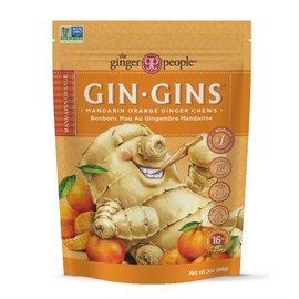GIN GINS Mandarin Orange Ginger Chews – Natural Fresh Ginger Candy by The Ginger People – Individually Wrapped Healthy Candy – Mandarin Orange Flavor – 3 oz Bag – Pack of 1