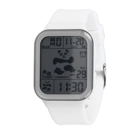 Electronic Watch Luminous Display Stopwatch Timing Alarm Clock Waterproof Students Watch for Outdoors White