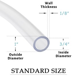 DAVCO 3/4" ID x 50ft Clear Vinyl Tubing, Low Pressure Flexible PVC Tubing, Heavy Duty UV Chemical Resistant Lightweight Plastic Vinyl Hose, BPA Free and Non Toxic