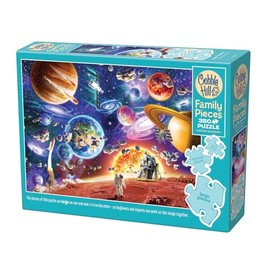 Cobble Hill 3847005 Space Travel, Family Puzzle, 350 Pieces Puzzle with Different Size Puzzle Pieces Including Poster, Generation Puzzle from 9 Years, Planets