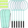 Chitidr 6 Packs Badminton Rackets Set Include 6 Lightweight Rackets