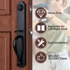 HISAFE Matte Black Front Door Handleset in Camelot Trim, Heavy