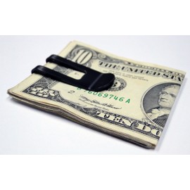 Silver Stainless Steel Slim Money Clip #2 - Black