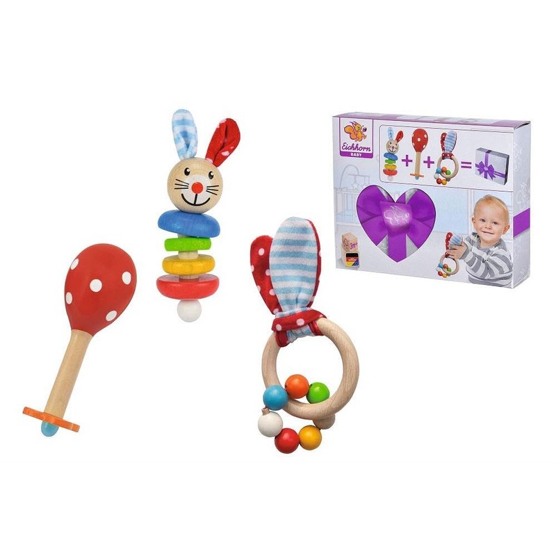 Eichhorn 100017045 - Baby Starter/Geschenke Set mit Maraca, Greifling mit