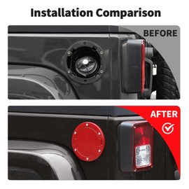 JWWY for JK Fuel Tank Cap Gas Cap Fuel Filler Petrol Tank Cover Protection Fit for Jeep Wrangler JK 2007-2017 Exterior Accessories Aluminum Alloy Red