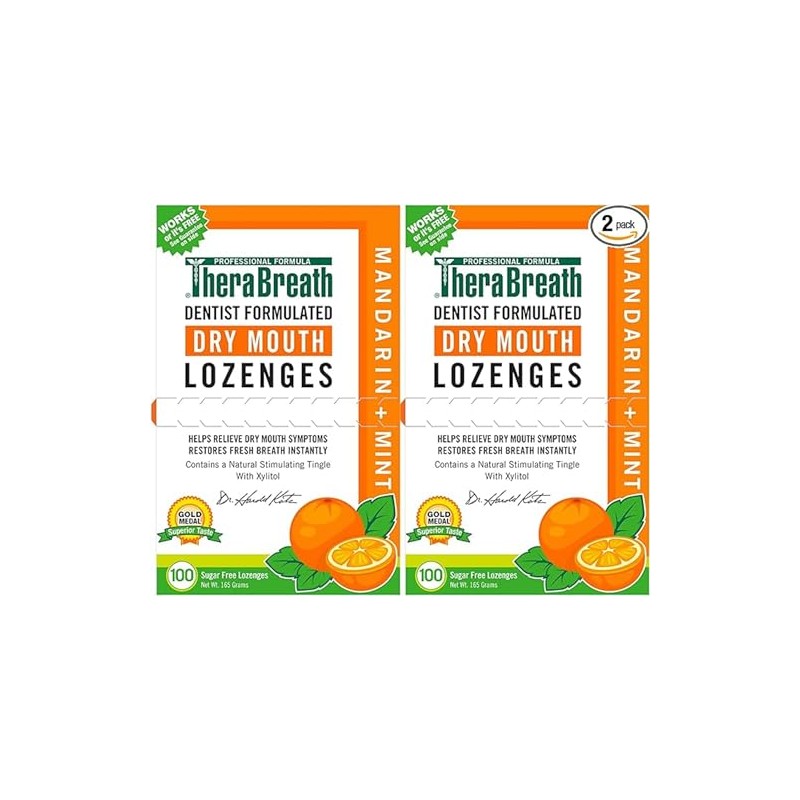 TheraBreath dentist formulated Dry Mouth Lozenges, 100 Count, Pack of