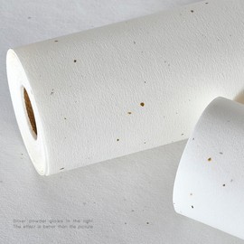 MAIMAIS Grasscloth Peel and Stick Natural White Wallpaper&Wall Fabric Self Adhesive Removable Easy to Clean for Bedroom,Living Room,Office,Studio(16.5”x236.2”) (Herbaceous Coffee&Silver Powder) 10201