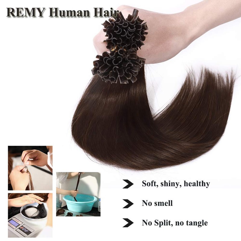 Real Hair Extensions, Keratin, U-Tip, Remy Human Hair, 50 Strands