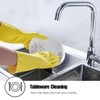 IUCGE Rubber cleaning gloves yellow 6 Pairs for Household,Reuseable dishwashing