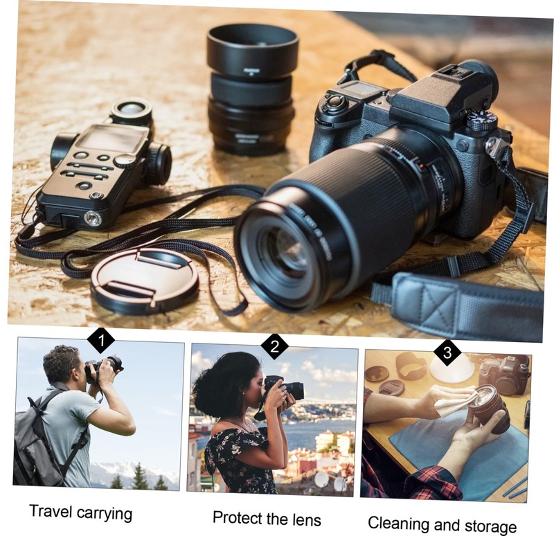TEHAUX 2PCS Neoprene Lens Pouch Bag for Camera Lenses Drawstring