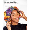 LuMay Satin Lined Ankara Double Layer Adjustable Sleeping Bonnet for