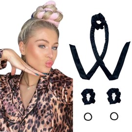 DIKOORI Rizadores De Pelo Sin Calor Diadema De Terciopelo Con Varillas Rizadoras Sin Calor Para Dormir Set De Rizado Con Coleteros Rulos Para Rizos Sin Calor Look De Secado Nocturno Cabello