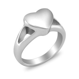 Simple Heart Cremation Urn Ring for Ashes Hold Loved Ones Ashes Memorial Jewelry for Funeral Keepsake Gift (10#)