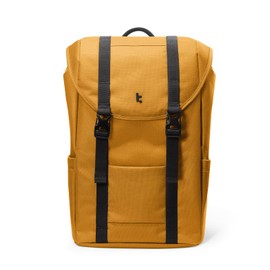 tomtoc Flap Laptop Backpack, Lightweight, Water-Resistant Casual Daypack, Durable Work-pack, Vintage Classic Rucksack for 13-15.6 Inch Laptop, perfect for Campus, Street, 22L Yellow