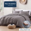 LANE LINEN Single Duvet Cover Set Grey - Pre Washed