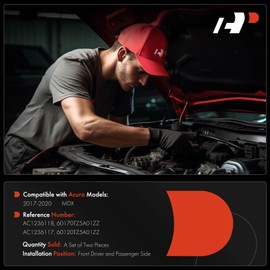 A-Premium Driver and Passenger Hood Hinges Compatible with Acura MDX 2017 2018 2019 2020 Sport Utility, Set of 2 Front Left and Right Side Hood Hinges