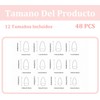 48 Piezas Uñas Press On,Uñas Postizas De Cortas Largas De