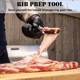 Rib Membrane Removal Tool,Stainless Steel Rib Prep Tool Membrane Remover,Ergonomic Rib Skinner for BBQ Accessories,Kitchen Gadgets Utensils for Grill Set,Dishwasher Grilling Accessories (2 Sets)