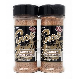 2 Pack of Chicken Seasoning 5.5oz Bottles Gino's Since 1966 Also good on Steak Fish and Pork