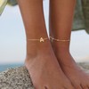 koperin Trendy Layered Bubble Initial Box Anklets for Women 14K