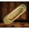 Universal Hardware Oval Pull Finger Recessed Brass Door Handle Recessed
