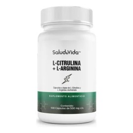 L-Citrulina con Arginina 475mg / 475mg por porción (2 cápsulas) 100 Cápsulas - S&V - Sin Gluten, Sin OMG