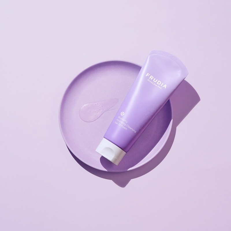 FRUDIA Blueberry Hydrating Gel-to-Foam Facial Cleanser (4.9 oz) – Gentle