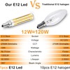LFLAMPON E12 Bulb Dimmable 12 Watt Light Bulbs, 120W 150W