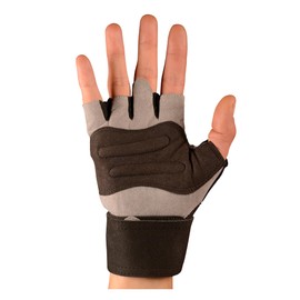 Verri | Guantes para Pesas con muñequera sintética para Seguridad y protección de Manos y muñeca en Entrenamiento en Gym, Rutina con Pesas, Negro, EG