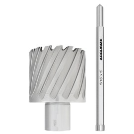 Accusize Industrial Tools 1-5/16 inch Cutting Dia, 1 inch Cutting Depth, H.S.S. Annular Cutter with 3/4 inch Weldon Shank, 2080-2026