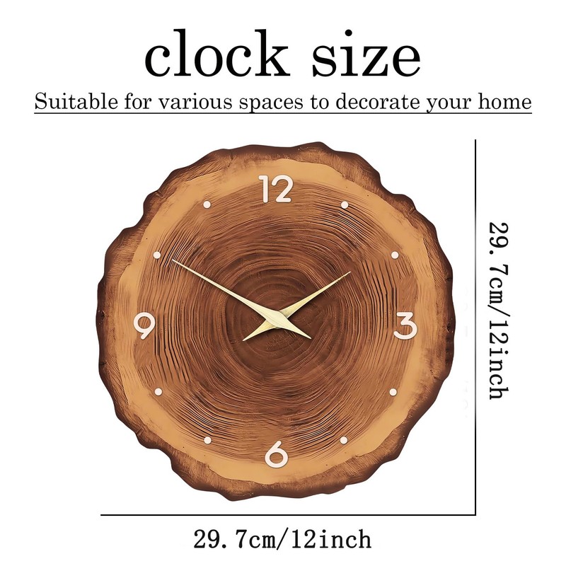 XNM MDF Wood Wall Clock for Living Room Decor -