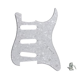 ROZILO SSS Strat Pickguards No Screw Hole Guitar Scratch Plate Custom for Fender Strat Squier Guitar Part White Pearl