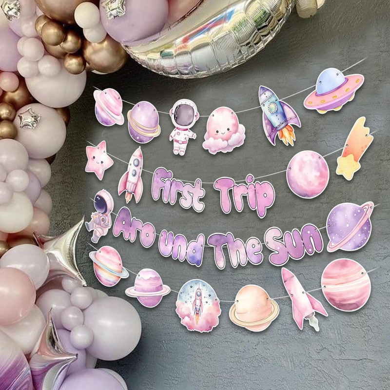 KARAQY - Banner para fiesta de primer cumpleaños con temática