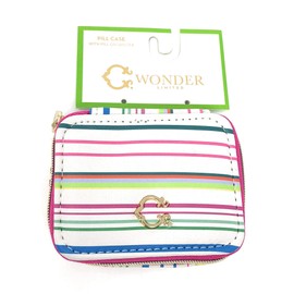Colorful Pin Striped Pill Case Plus Pill Organizer (8 compartments)