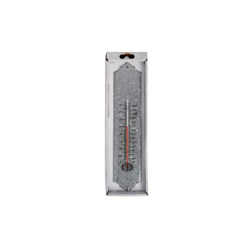 MAISONICA 30cm Wall Thermometer - Galvanised Zinc Rust Proof Garden