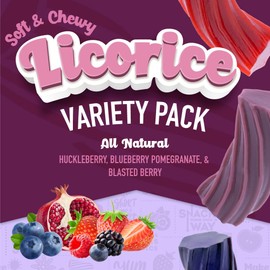 Wiley Wallaby Licorice 10 Ounce Variety Pack - Blueberry Pomegranate, Huckleberry, & Blasted Berry Gourmet Australian Style Soft & Chewy Licorice Candy, 3 Pack