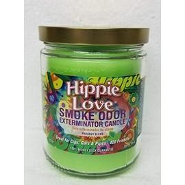 Smoke Odor Exterminator 13oz Jar Candle, Hippie Love one Pack.