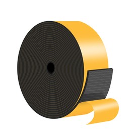 Weather Stripping Door Seal,Weather Stripping,Soundproof,Cold Insulation,High Density CR Foam Insulation Tape for Door, Front Door Frame, Windows,Sliding Door (Black, 2 in x 1/8 in x 15Ft)