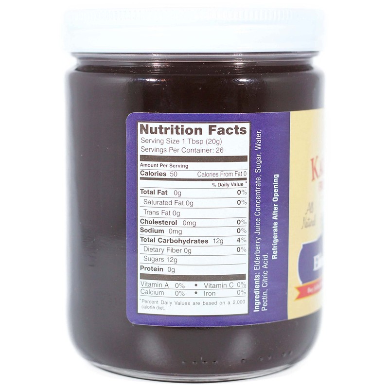 Kauffman Orchards Elderberry Jam, All Natural, No Preservatives, 18 Oz.