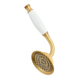 DRELD Retro Shower Head Stainless Steel Hand Shower, 1 Piece Stainless Steel Shower Head, Antique Shower Head, Nostalgic Retro Hand Shower with Phone Style Gold Shower Head (Vintage Colour)