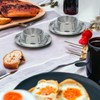 MIJOMA Set of 4 Stainless Steel Egg Cups, Matte Silver,