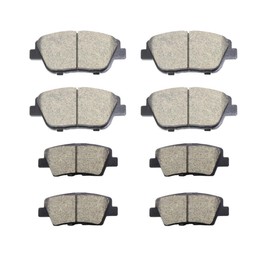 D1444 D1445 Ceramic Front Rear Brake Pads Sets Compatible With 2011-2015 Kia Optima,2011-2015Hyundai Sonata