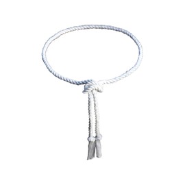 ByTheR Mens Rope Belt Slim Dark Twisted Durable Thick Cotton Ivory