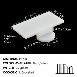 GYOFFULL Bookshelf Organizer Tool Align Books A Spirit Level for Books Plastic Bookend Book Shelf Guide for Home Office Library, Book Stopper, Desktop Organizer (Black)