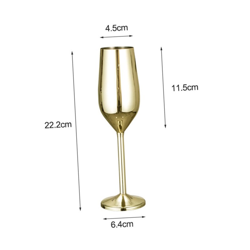 LABRIMP Stainless Steel Goblet Gold Plating Unbreakable Wine Cup for