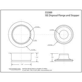 Westbrass D2089-50 3-Bolt mount Waste Disposal Flange & Stopper, Powder Coat White,1-Pack