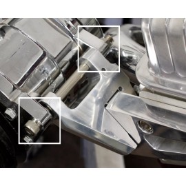 HRG Polished Aluminum Small Block Chevy Air Conditioning Bracket Short Water Pump PS