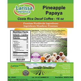 Pineapple Papaya Costa Rica Decaf Coffee (Gourmet, Naturally Flavored, Whole Coffee Beans) (16 oz, ZIN: 565403)