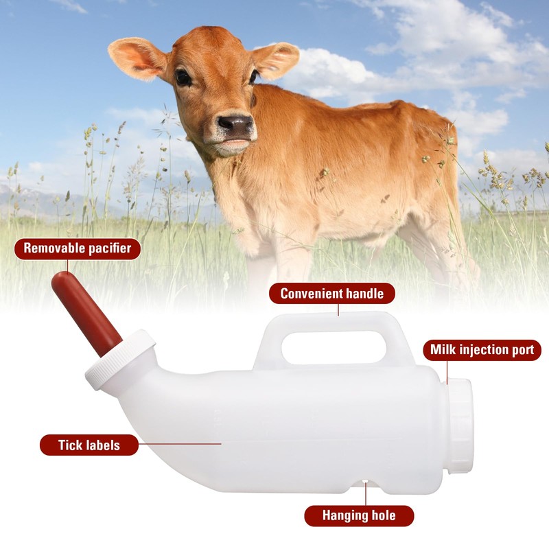 Calf Bottle 2.6 Quart Horizontal Calf Milk Feeding Bottle with