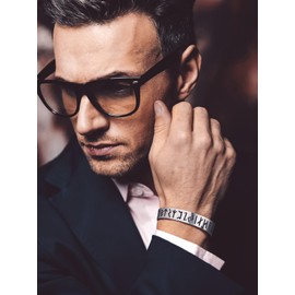 Bandmax Viking Bracelet Rune Bracelet Men Women Stainless Steel Bangle Open 15 mm Wide Charm Bracelet Cuff Bracelet Viking Jewellery Accessories, Stainless Steel